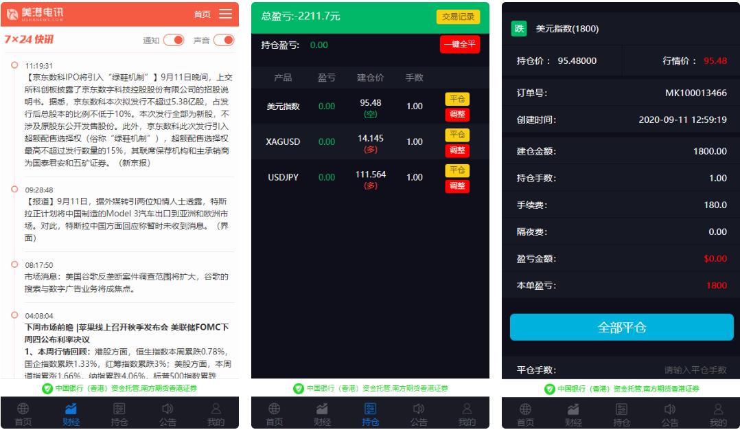 美金点位盘金融外汇交易所带风控功能插图1