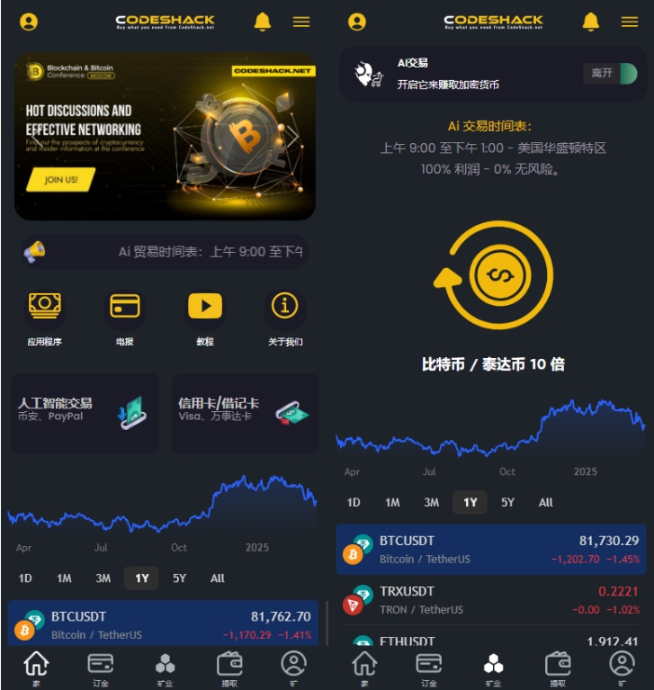 AI量化投资源码&海外版区块链理财交易所源码&ai交易源码插图 AI量化投资源码&海外版区块链理财交易所源码&ai交易源码插图