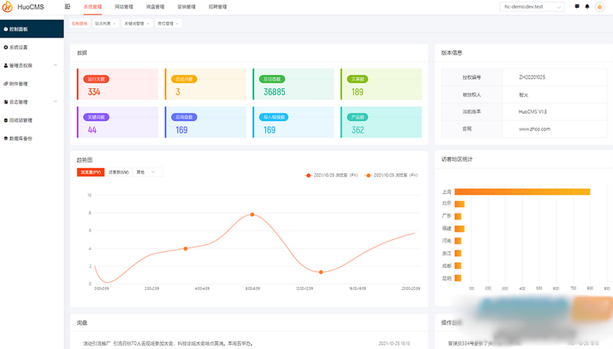 基于thinkphp内核且免费开源&可商用的HuoCMS建站系统