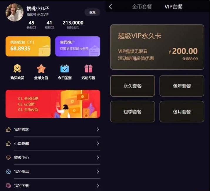 知识付费短视频系统 视频知识付费源码 附带小说系统