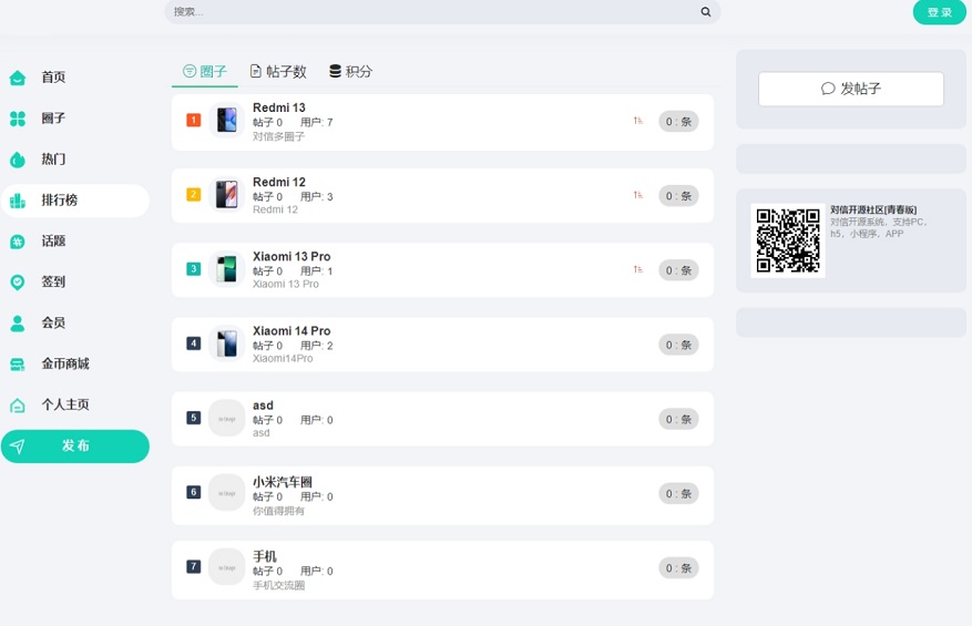 开源圈子系统全开源源码 社区源码插图2