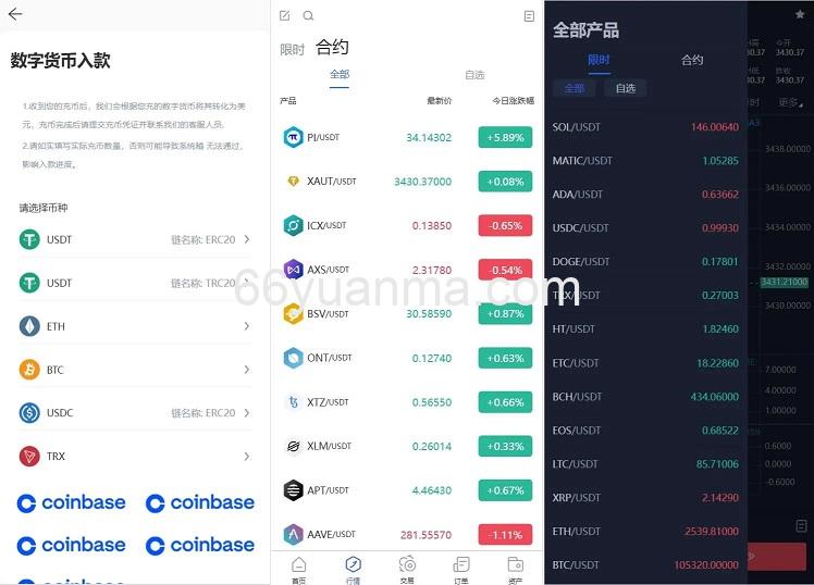 最新多语言交易所源码/期权交易+合约交易+新币申购+锁仓挖矿+平台币发行+K线行情控制/前端uniapp插图1