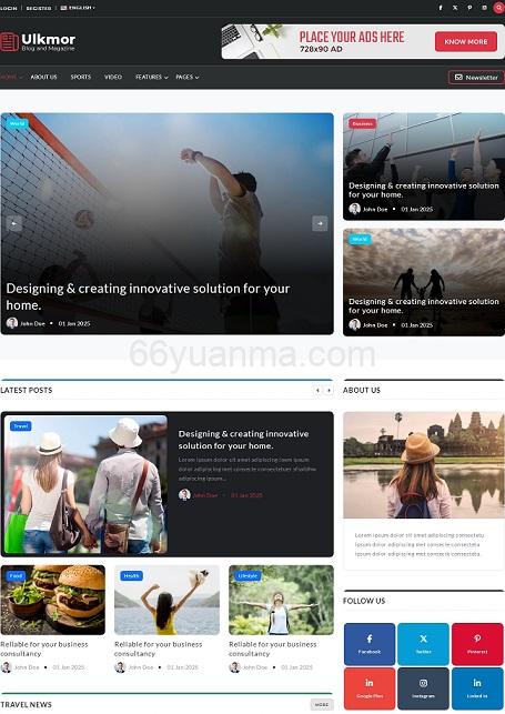 多功能新闻博客资讯网站系统源码设计插图1