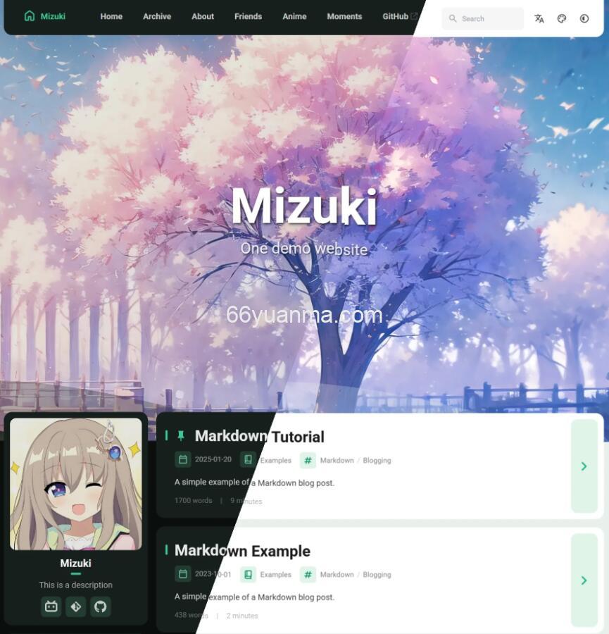 一个现代化、功能丰富的静态博客模板，基于 Astro 构建