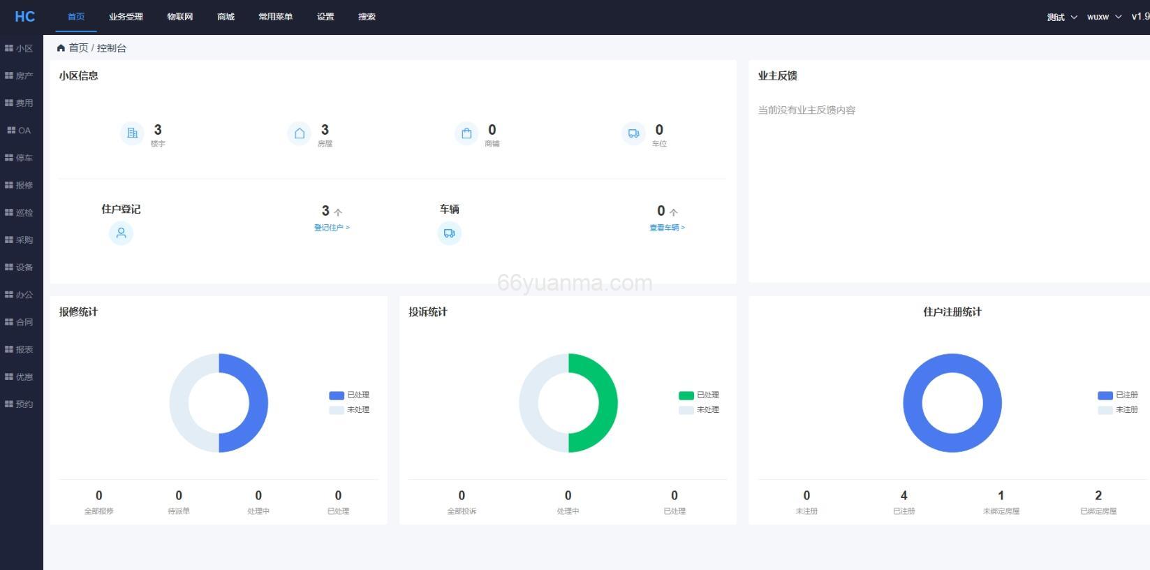 HC物业管理系统PC+WEB端（vue2+elementui）插图
