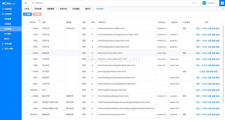 基于Java开源CMS系统，SpringBoot2/3快速开发业务系统源码插图5