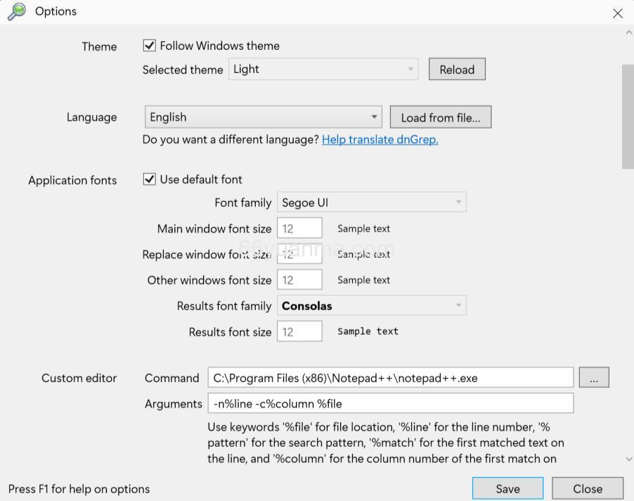 DnGrep 是一款基于 .NET 开源、功能强大的 Windows 搜索工具插图3