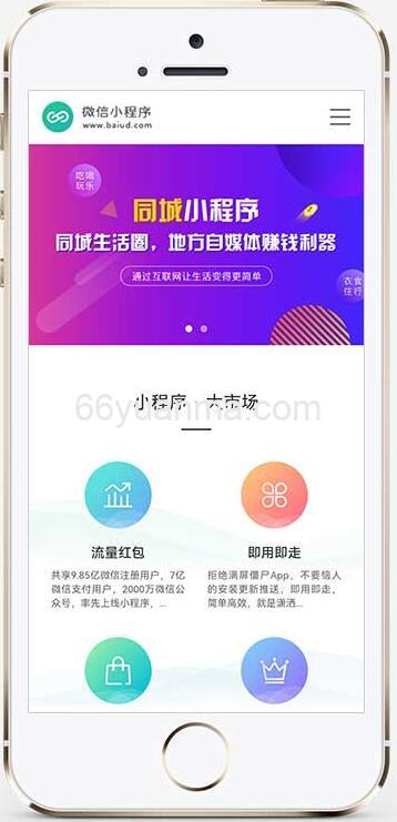 (PC+WAP)微信小程序开发代理展示模板 软件开发公司网站源码下载插图1