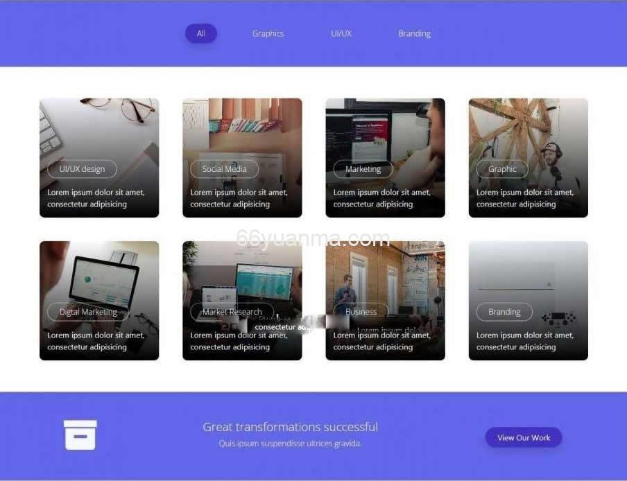 Html+CSS3紫色数字技术服务响应式网页模板插图1