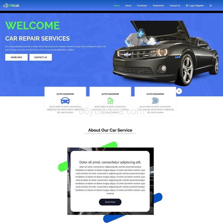 汽车维修服务企业网站HTML5模板源码插图