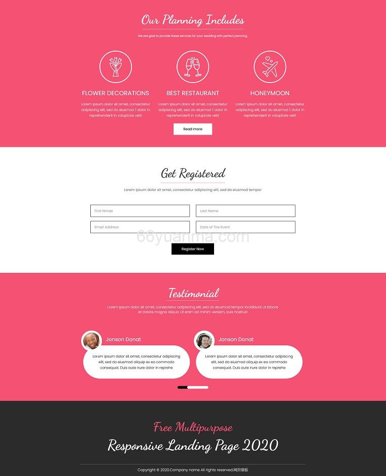 婚礼策划展示页面网站HTML5模板源码插图1 婚礼策划展示页面网站HTML5模板源码插图1
