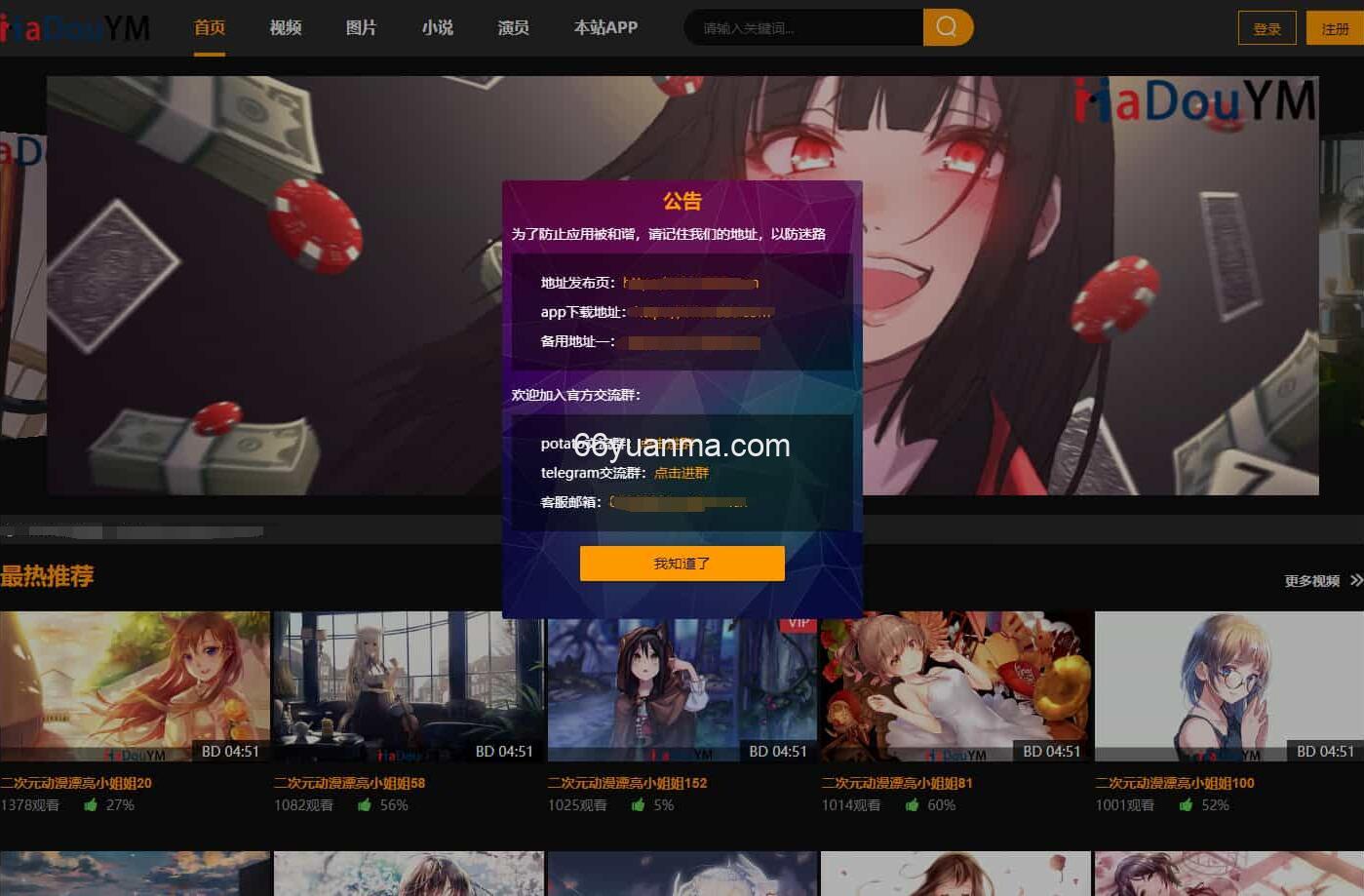 视频模板 MDYS模板源码 小说网站源码模板