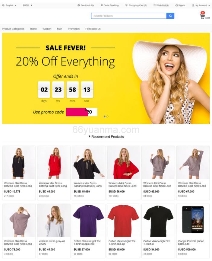 简洁美观的跨境电商网站平台国际商城 跨境电商源码 外贸销售贸易系统源码插图