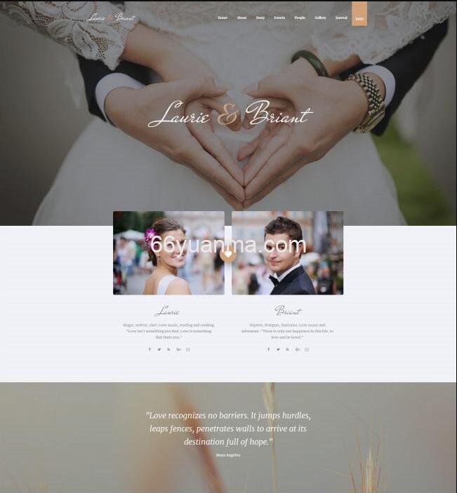 亮丽欧式婚礼邀请引导页网站模板