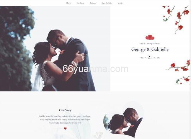 灰白色婚礼邀请引导页网站模板