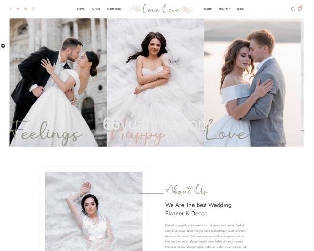 全新HTML5婚庆婚饰婚纱摄影服务网站模板