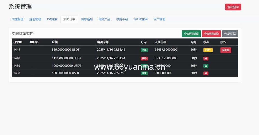 虚拟货币微交易投资理财源码/完美K线控制/代理/前端html/后端PHP插图2