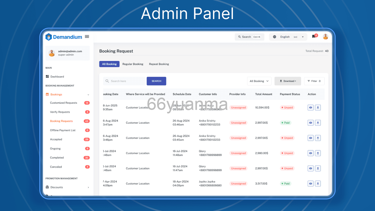 最新海外用的上门维修预约系统源码下载｜Laravel + Flutter 多商家政服务平台插图10