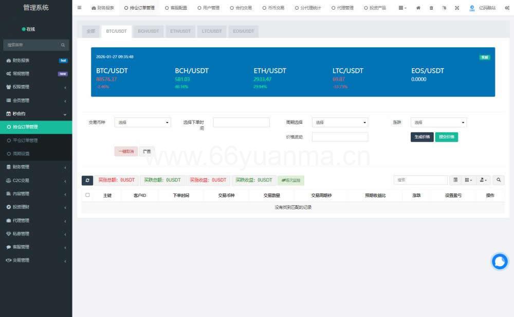 2026九国语言多功能数字货币交易所系统源码（秒合约 / 币币交易 / C2C / 质押理财完整版）插图7