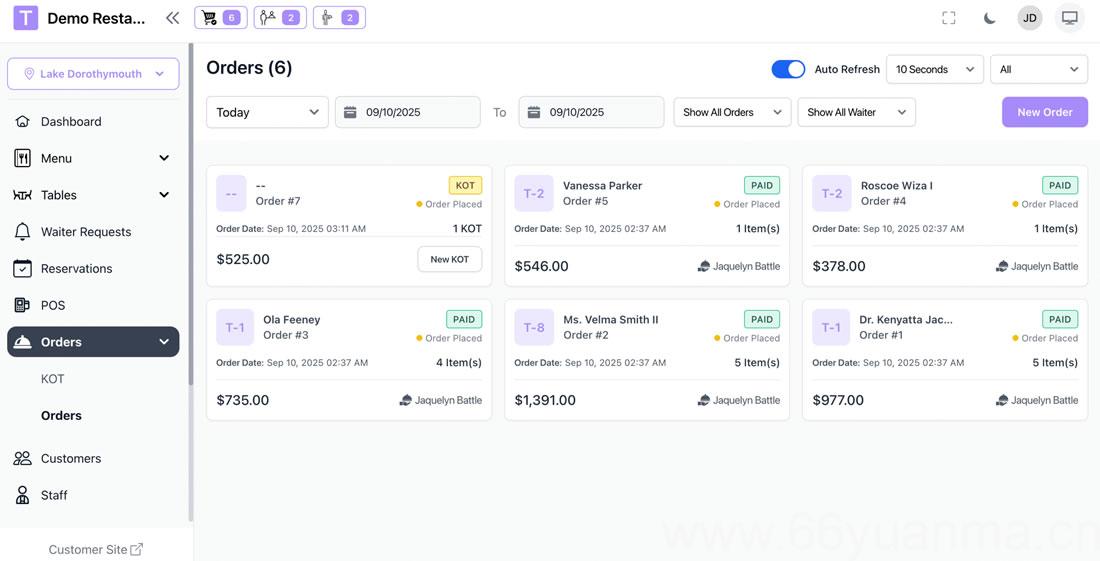 功能完整 SaaS 餐厅管理系统源码下载｜Laravel 多餐厅连锁点餐系统源码插图4