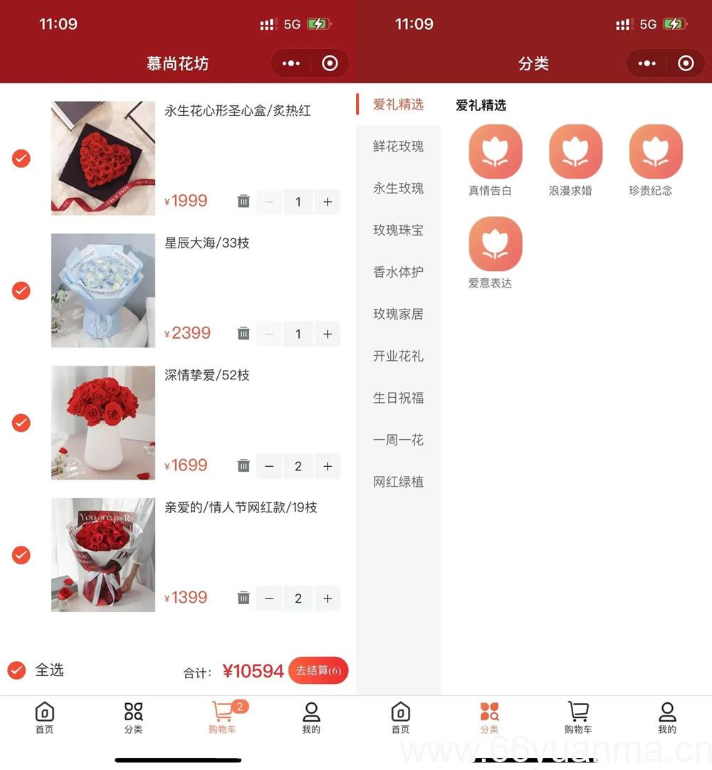 花店 花坊 鲜花售卖商店微信小程序含源码插图1